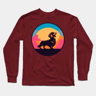 Wiener Dog - Retro Boho Dachshund Long Sleeve T-Shirt